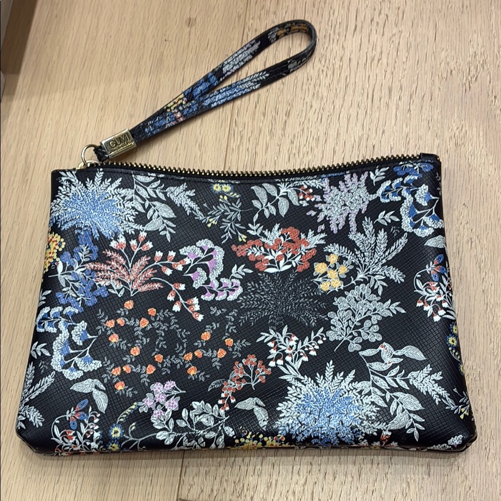 GUM Waterproof Floral Black Wristlet Clutch